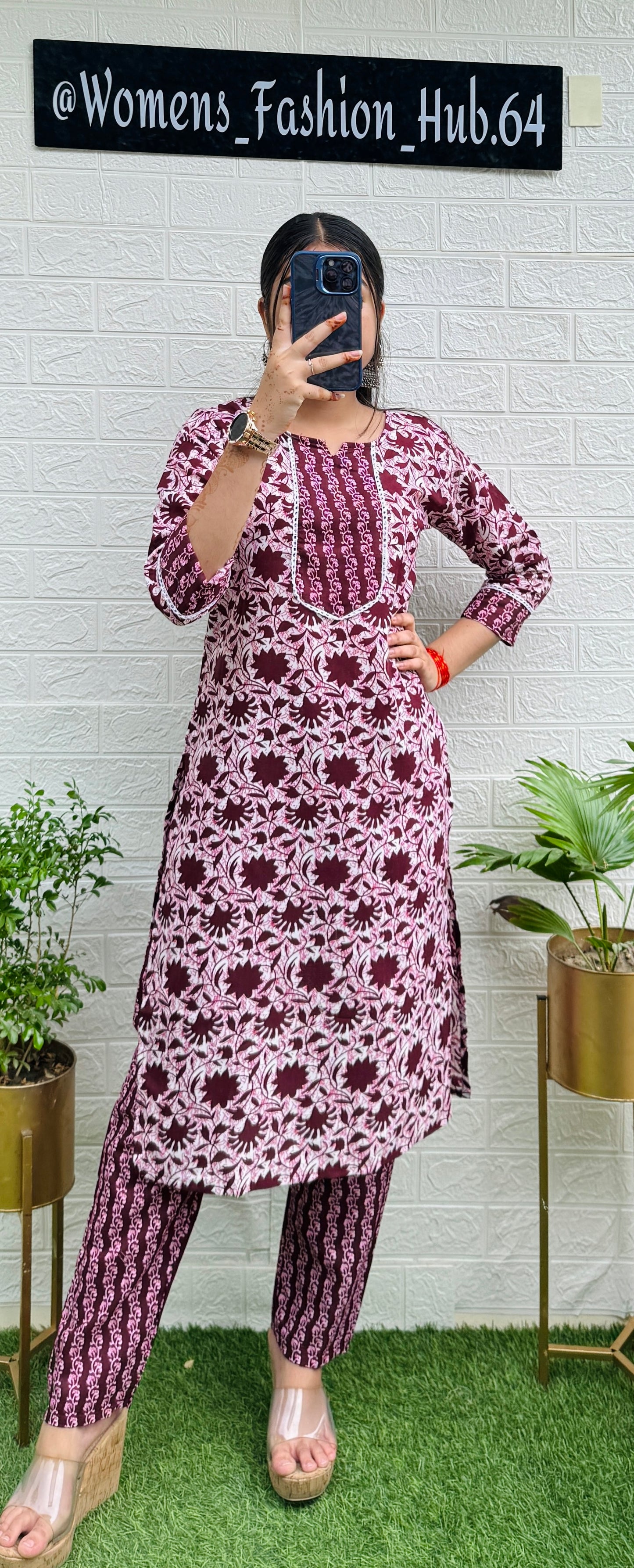 Stylish Cotton Kurta Set With Pant