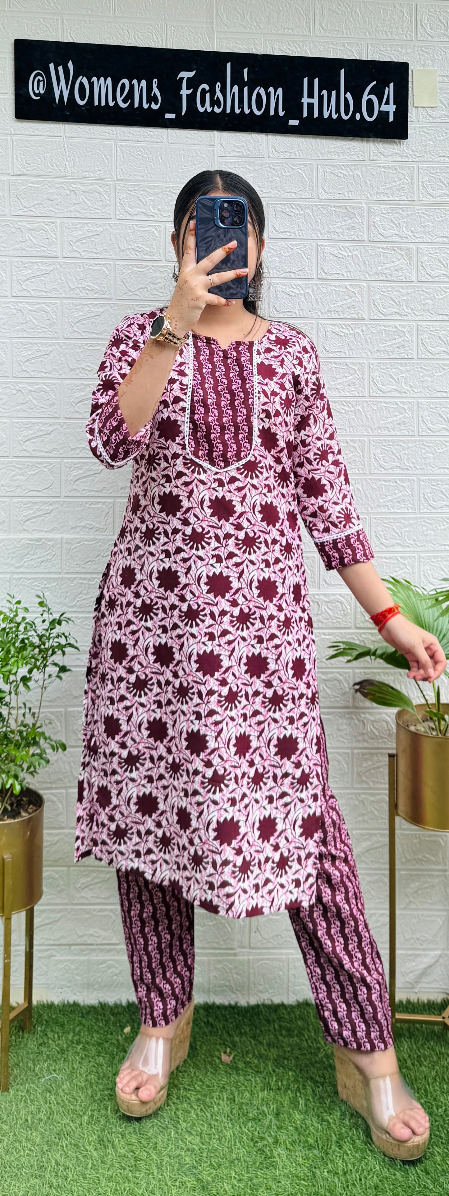 Stylish Cotton Kurta Set With Pant