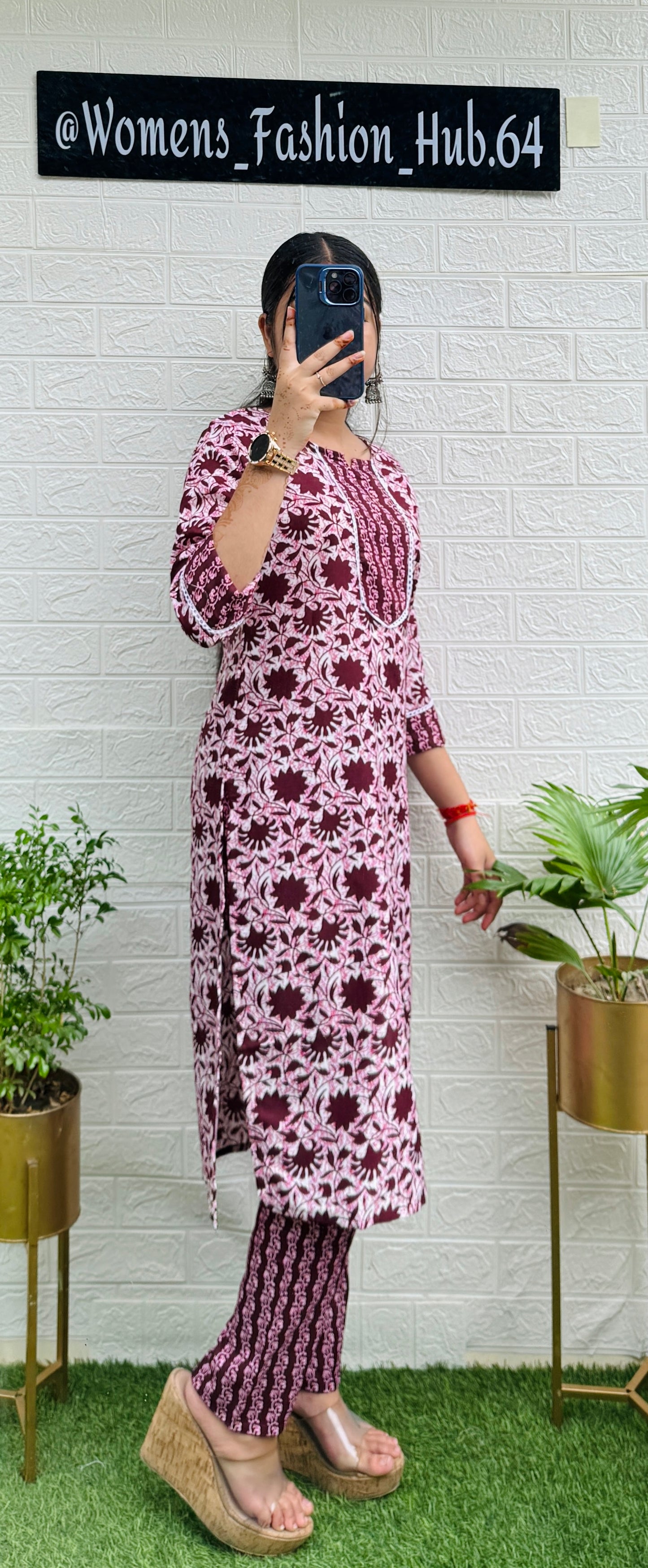 Stylish Cotton Kurta Set With Pant