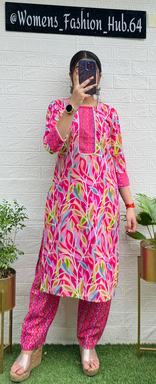 Cotton Premium Quality Kurta Set With Pant